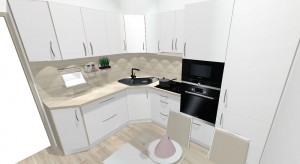 moderná kuchyňa s lesklou bielou farbou